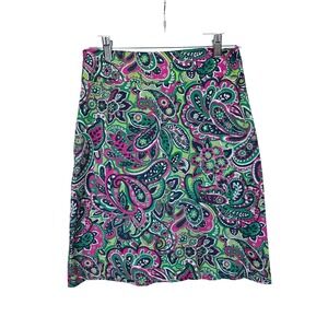 Talbots Womens Lightweight Lined‎ Pencil Skirt 4 Petite Career Colorful Paisley